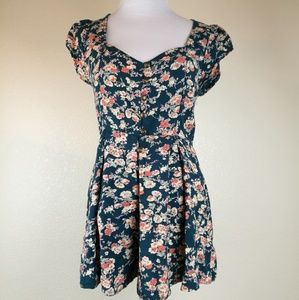 Urban Outfitters Floral Romper String Corset Back